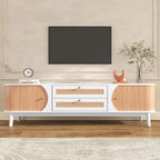 Mobile TV in Rattan con Contenitore | Adatto per TV fino a 75" | Montaggio da 1 Persona