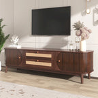 Mobile TV in Rattan con Contenitore | Adatto per TV fino a 75" | Montaggio da 1 Persona