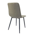 Sedia da pranzo imbottita beige/grigio chiaro con gambe in metallo nero, set da 4