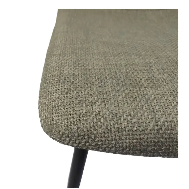 Sedia da pranzo imbottita beige/grigio chiaro con gambe in metallo nero, set da 4