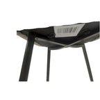 Sedia da pranzo imbottita beige/grigio chiaro con gambe in metallo nero, set da 4