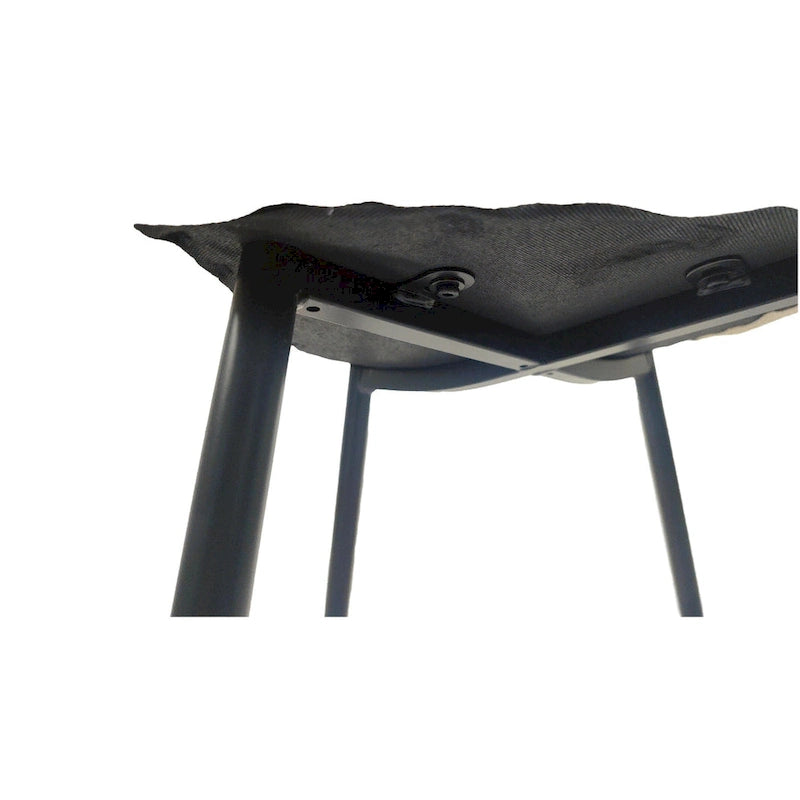 Sedia da pranzo imbottita beige/grigio chiaro con gambe in metallo nero, set da 4