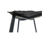 Sedia da pranzo imbottita beige/grigio chiaro con gambe in metallo nero, set da 4