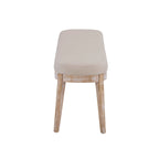 Panca ottomana in similpelle con gambe in legno, stile metà secolo, sedile singolo