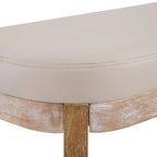 Panca ottomana in similpelle con gambe in legno, stile metà secolo, sedile singolo