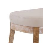 Panca ottomana in similpelle con gambe in legno, stile metà secolo, sedile singolo