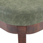 Panca ottomana in similpelle con gambe in legno, stile metà secolo, sedile singolo