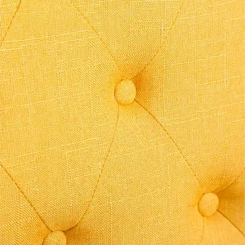 Set di 2 sedie da pranzo con schienale alto capitonné e gambe in legno massello – Blu / Antracite / Viola / Tortora / Giallo / Grigio