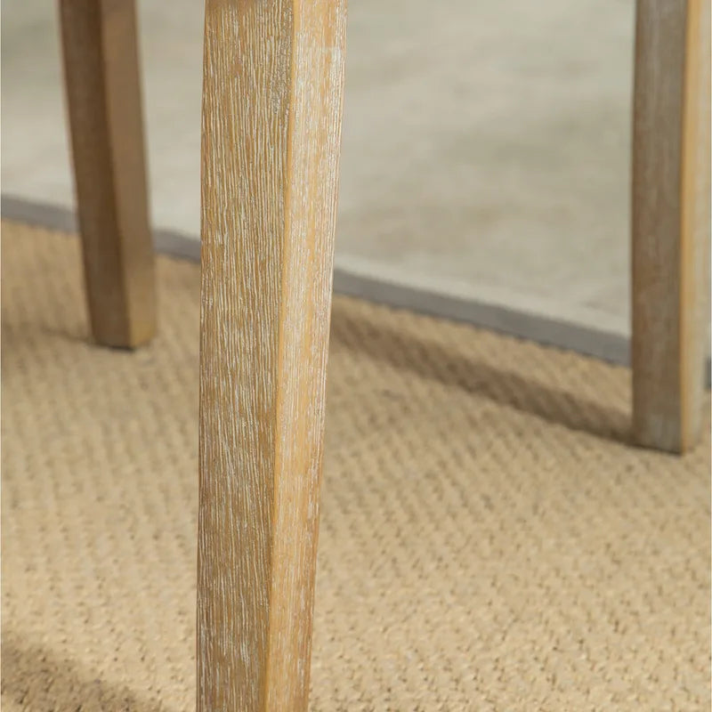 Set di 2 sedie da pranzo con schienale alto capitonné e gambe in legno massello – Blu / Antracite / Viola / Tortora / Giallo / Grigio