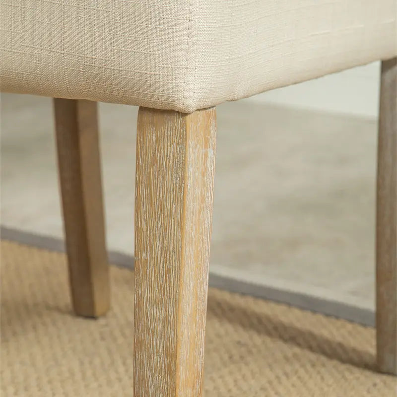 Set di 2 sedie da pranzo con schienale alto capitonné e gambe in legno massello – Blu / Antracite / Viola / Tortora / Giallo / Grigio