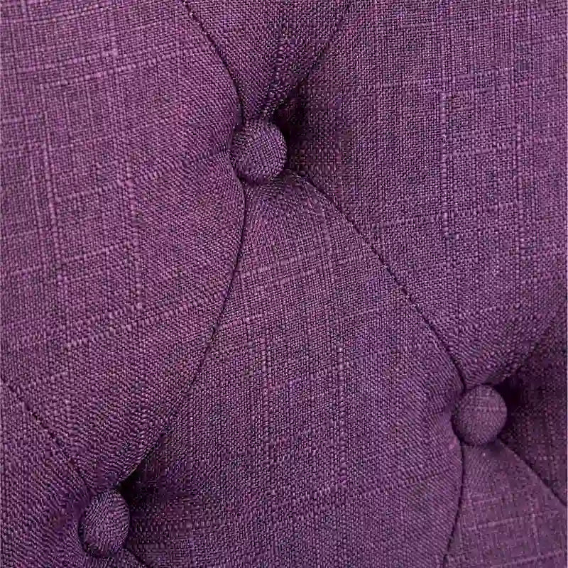 Set di 2 sedie da pranzo con schienale alto capitonné e gambe in legno massello – Blu / Antracite / Viola / Tortora / Giallo / Grigio