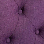 Set di 2 sedie da pranzo con schienale alto capitonné e gambe in legno massello – Blu / Antracite / Viola / Tortora / Giallo / Grigio