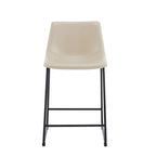 Sgabelli da bar vintage neri e crema con schienale, set da 2 – Altezza seduta 61 cm