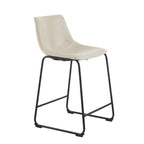 Sgabelli da bar vintage neri e crema con schienale, set da 2 – Altezza seduta 61 cm