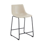 Sgabelli da bar vintage neri e crema con schienale, set da 2 – Altezza seduta 61 cm