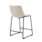 Sgabelli da bar vintage neri e crema con schienale, set da 2 – Altezza seduta 61 cm