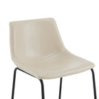 Sgabelli da bar vintage neri e crema con schienale, set da 2 – Altezza seduta 61 cm