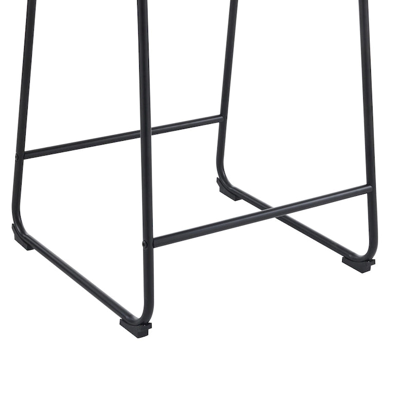 Sgabelli da bar vintage neri e crema con schienale, set da 2 – Altezza seduta 61 cm