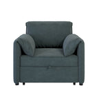 Poltrona letto convertibile in lino bianco/grigio, divano letto 3 in 1 con schienale regolabile, singolo