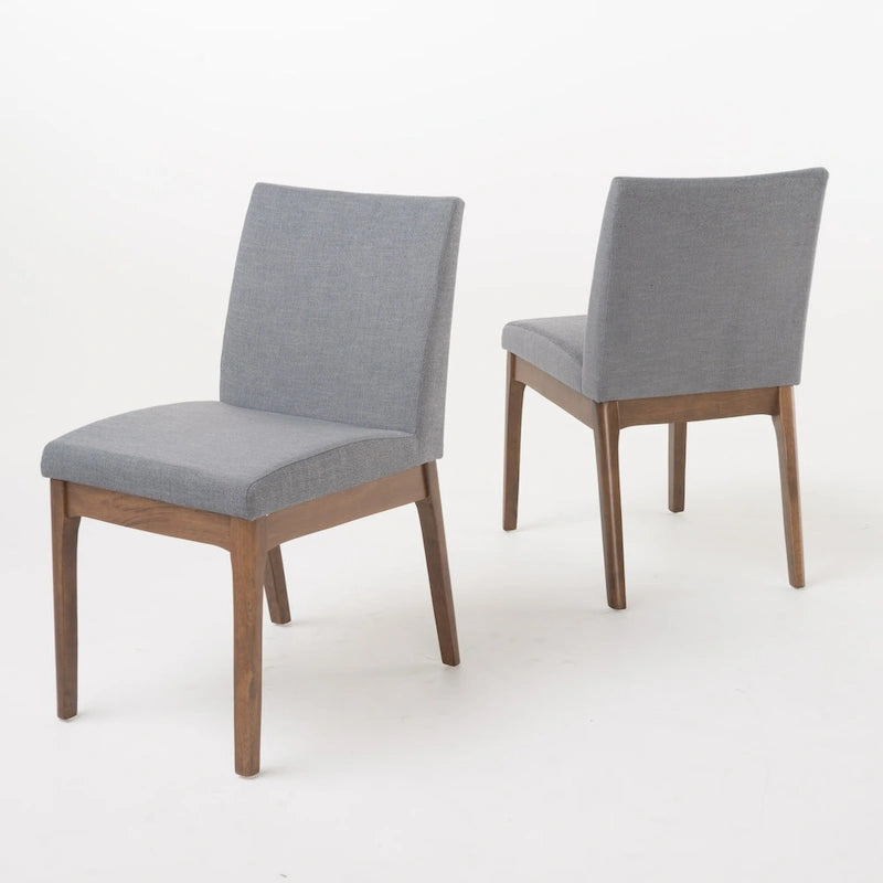 Set da pranzo a 5 pezzi in grigio e noce di metà secolo per 4 persone, sedie imbottite