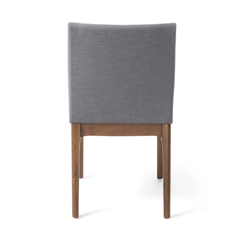 Set da pranzo a 5 pezzi in grigio e noce di metà secolo per 4 persone, sedie imbottite
