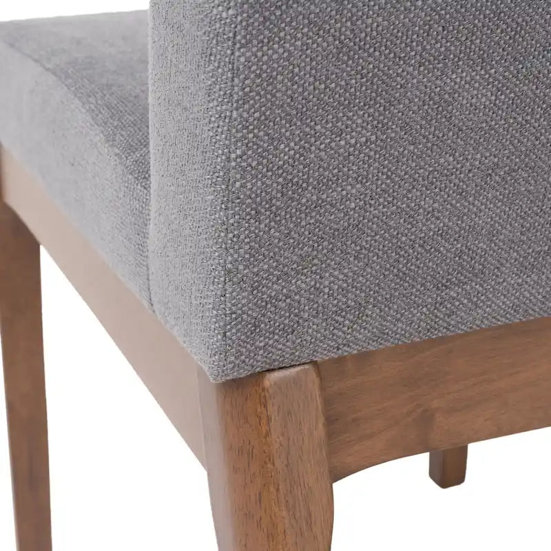 Set da pranzo a 5 pezzi in grigio e noce di metà secolo per 4 persone, sedie imbottite