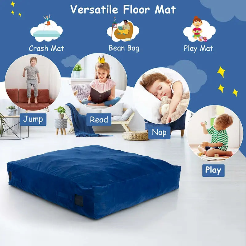 Materassino sensoriale anticaduta in schiuma blu/nero per 1 persona