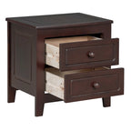 Comodino a 2 cassetti in noce, stile retrò anni '50, singolo