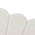 Daybed rosa e bianco in velluto con schienale a conchiglia e letto estraibile, singolo, 2 posti letto