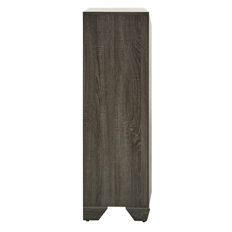 Comò/Cassettiera in legno grigio – Stile intagliato nel legno, pezzo unico