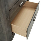 Comò/Cassettiera in legno grigio – Stile intagliato nel legno, pezzo unico