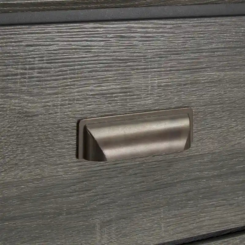 Comò/Cassettiera in legno grigio – Stile intagliato nel legno, pezzo unico