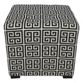 Poggiapiedi/Ottoman quadrato bianco/nero e bianco/grigio, capitonné a 4 bottoni, monoposto