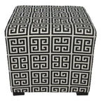 Poggiapiedi/Ottoman quadrato bianco/nero e bianco/grigio, capitonné a 4 bottoni, monoposto