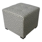 Poggiapiedi/Ottoman quadrato bianco/nero e bianco/grigio, capitonné a 4 bottoni, monoposto