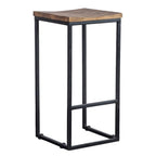 Sgabello da bar/bancone senza schienale marrone miele e nero, 1 posto, legno e ferro
