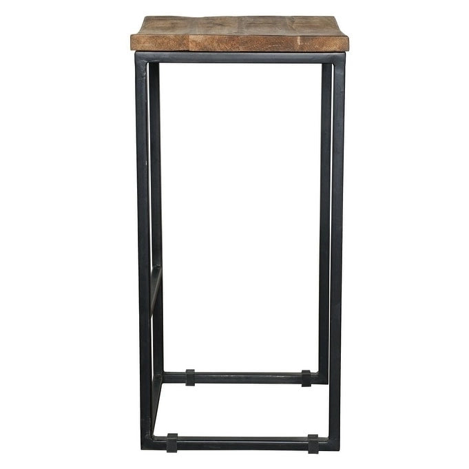 Sgabello da bar/bancone senza schienale marrone miele e nero, 1 posto, legno e ferro