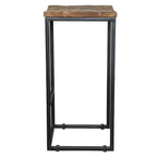 Sgabello da bar/bancone senza schienale marrone miele e nero, 1 posto, legno e ferro