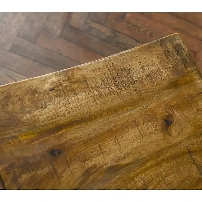 Sgabello da bar/bancone senza schienale marrone miele e nero, 1 posto, legno e ferro