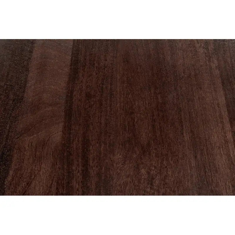 Tavolo da Pranzo in Legno di Mango Marrone Naturale, Gambe in Ferro Bronzato, 6 Posti a Sedere