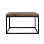 Tavolino da Caffè Quadrato, Legno e Ferro, Marrone, 30"L x 30"P