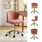 Sedia da ufficio con schienale alto in velluto multicolore, senza braccioli, con motivo a canali, sedile singolo