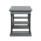 Scrivania industriale Mid-Century per 1 persona, grigia/naturale/bianco antico, 150 cm L