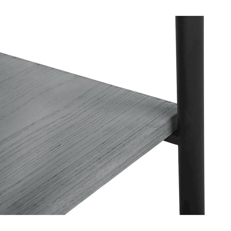 Scrivania industriale Mid-Century per 1 persona, grigia/naturale/bianco antico, 150 cm L