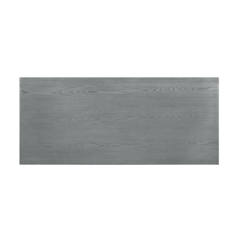 Scrivania industriale Mid-Century per 1 persona, grigia/naturale/bianco antico, 150 cm L