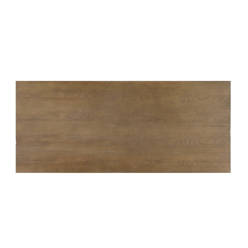 Scrivania industriale Mid-Century per 1 persona, grigia/naturale/bianco antico, 150 cm L