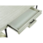 Scrivania industriale Mid-Century per 1 persona, grigia/naturale/bianco antico, 150 cm L