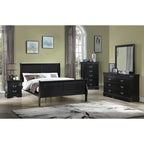 Set camera da letto 6 pezzi in stile slitta nero – King / Queen / Full / Twin