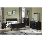 Set camera da letto 6 pezzi in stile slitta nero – King / Queen / Full / Twin