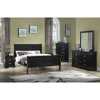 Set camera da letto 6 pezzi in stile slitta nero – King / Queen / Full / Twin